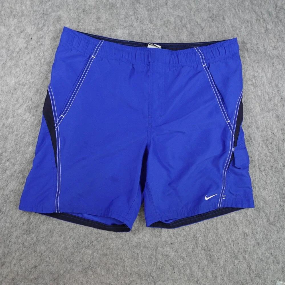 Nike Shorts Men Small Blue Swim Board Shorts Pockets